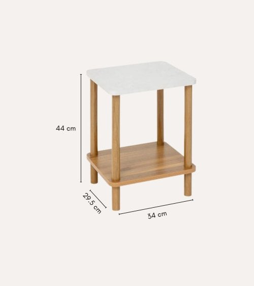 Mesa Auxiliar Come de Madera de Pino y MDF