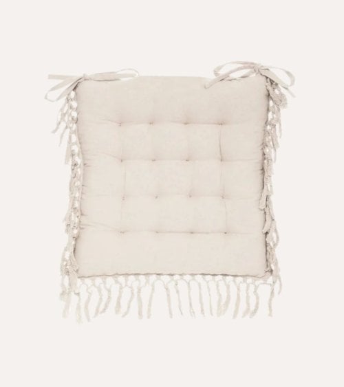 Cojín para Silla Macramé de Algodón y Poliéster