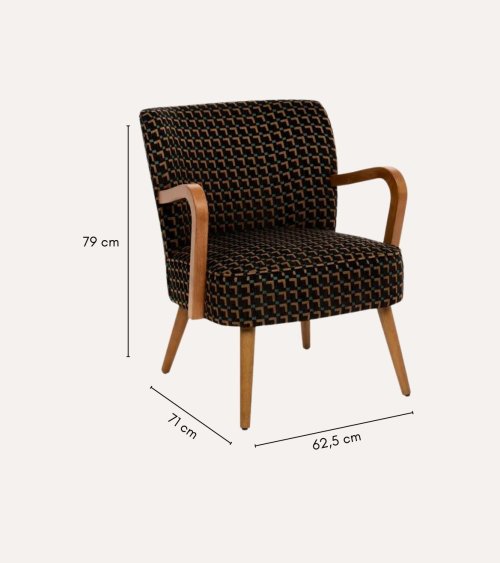 Sillón Chenilla Chiara de Madera Contrachapada