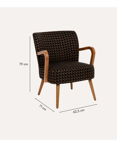 Sillón Chenilla Chiara de Madera Contrachapada