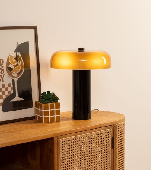 Lámpara de Mesa Jody de Vidrio y Acero