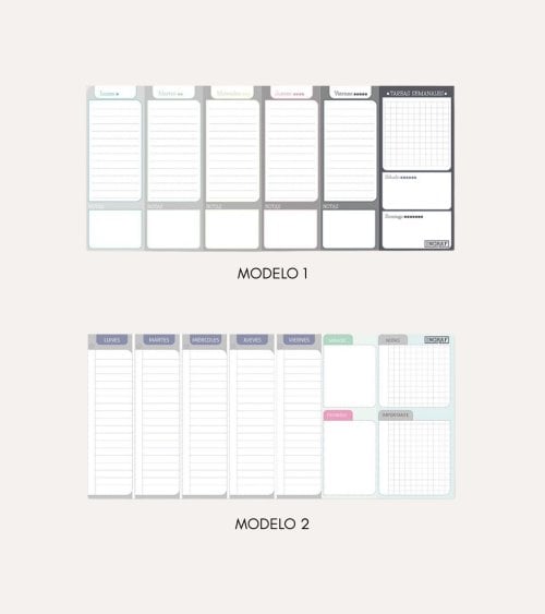 Planificador Semanal Encolado de Papel