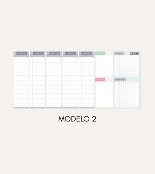 Planificador Semanal Encolado de Papel