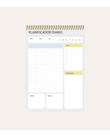 Planificador Diario con Espiral y Tapa