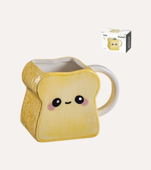 Taza Mug Breakfast en Forma de Pan de Cerámica