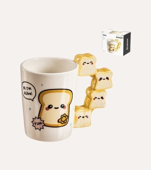Taza Mug Breakfast con Asa de Pan de Cerámica