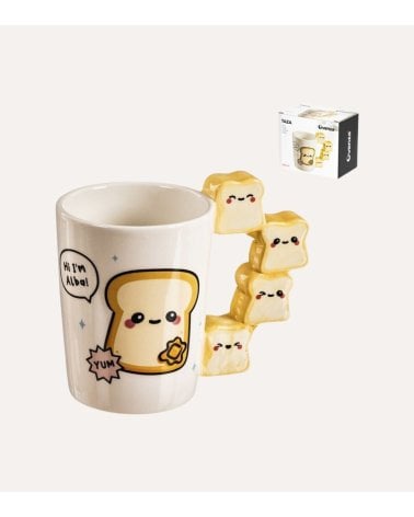 Taza Mug Breakfast con Asa de Pan de Cerámica