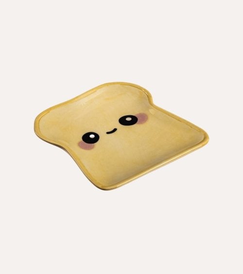 Plato Reposacucharas Breakfast en Forma de Pan de Cerámica