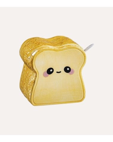 Azucarero Breakfast en Forma de Pan con Cuchara de Cerámica