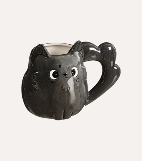 Taza Mug Gato Negro de Cerámica