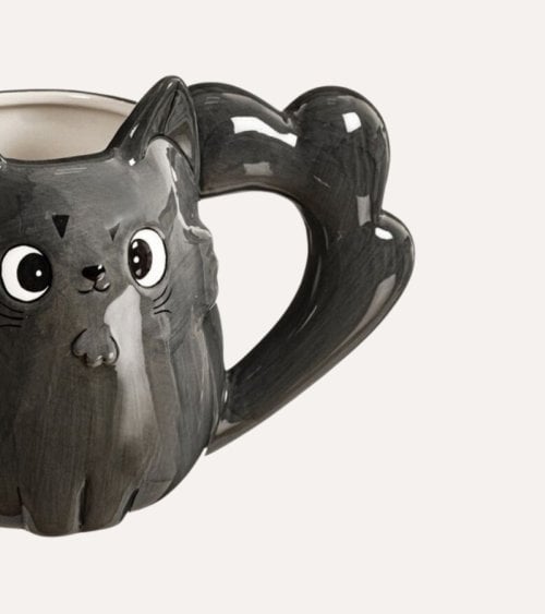 Taza Mug Gato Negro de Cerámica