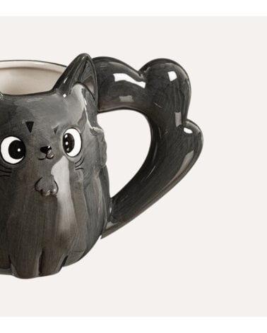 Taza Mug Gato Negro de Cerámica