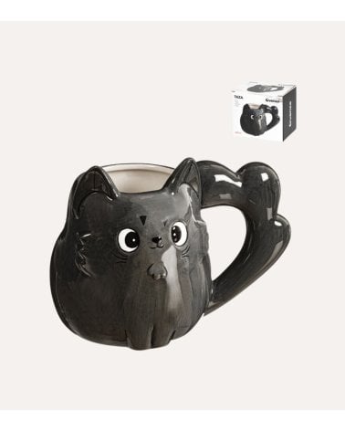 Taza Mug Gato Negro de Cerámica