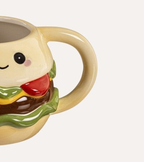 Taza Mug Hamburguesa Feliz de Cerámica