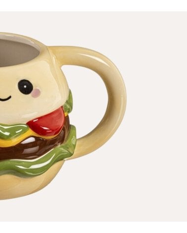 Taza Mug Hamburguesa Feliz de Cerámica