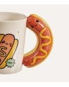 Taza Mug Hot Dog Sonriente de Cerámica