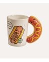 Taza Mug Hot Dog Sonriente de Cerámica