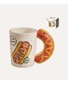 Taza Mug Hot Dog Sonriente de Cerámica