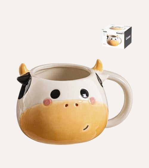 Taza Mug Vaca Sonriente de Cerámica
