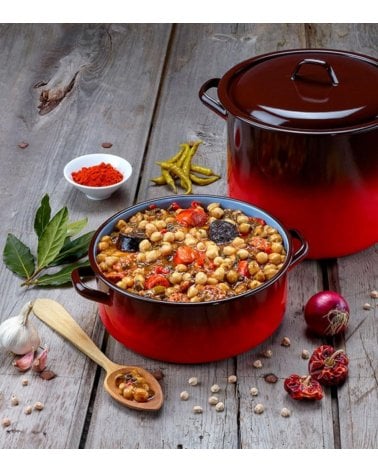 Olla Abombada Fuego con Tapa de Acero Esmaltado