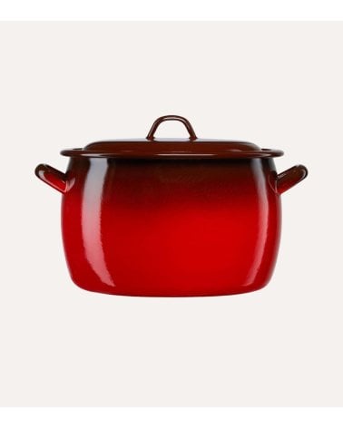 Olla Abombada Fuego con Tapa de Acero Esmaltado