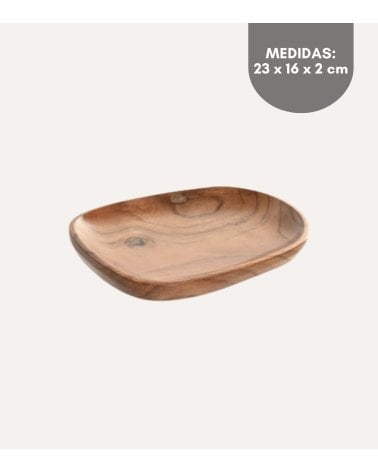 Bandeja Decorativa Natural de Madera de Mango