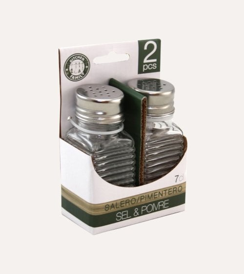Set de 2 Especieros Sal y Pimienta de Cristal