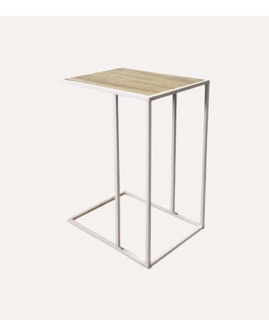Mesa Auxiliar Ideal para Sofá de Madera y Metal