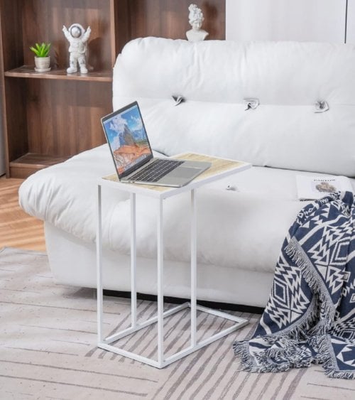 Mesa Auxiliar Ideal para Sofá de Madera y Metal