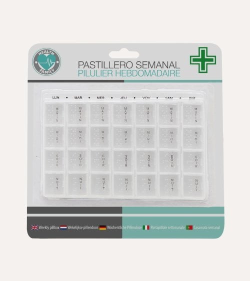 Pastillero Semanal Momentos del Día de Plástico