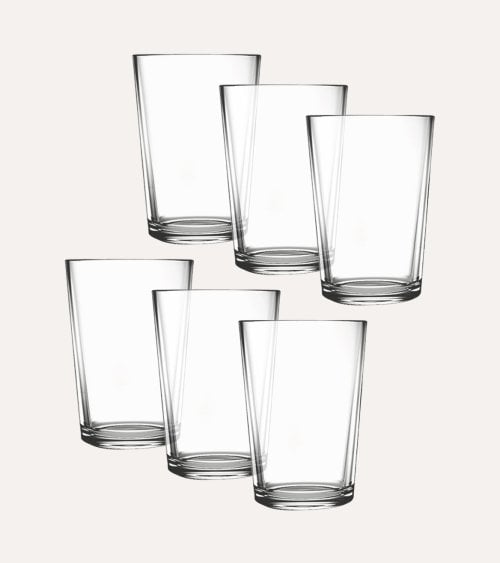 Set de 6 Vasos para Caña de Cristal