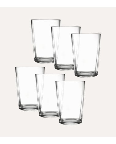 Set de 6 Vasos para Caña de Cristal