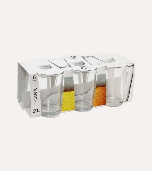 Set de 6 Vasos para Caña de Cristal