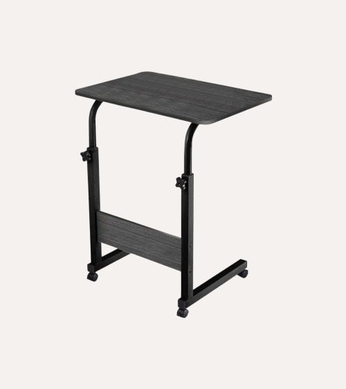 Mesa Auxiliar Ajustable con Ruedas de Metal y MDF