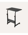 Mesa Auxiliar Ajustable con Ruedas de Metal y MDF