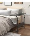 Mesa Auxiliar Ajustable con Ruedas de Metal y MDF