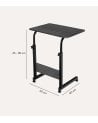 Mesa Auxiliar Ajustable con Ruedas de Metal y MDF