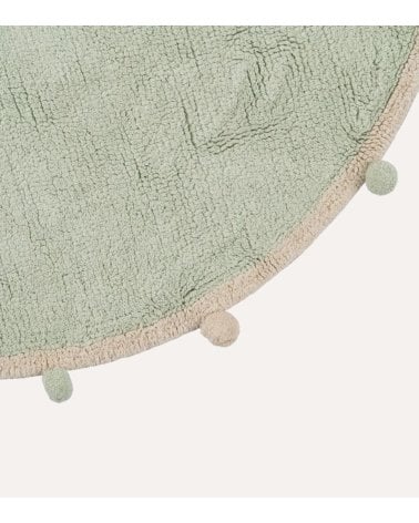 Alfombra Infantil Circular con Pompones de Algodón