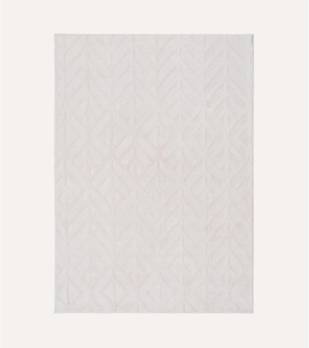 Alfombra Espigas Geométricas con Pelo Corto de Poliéster