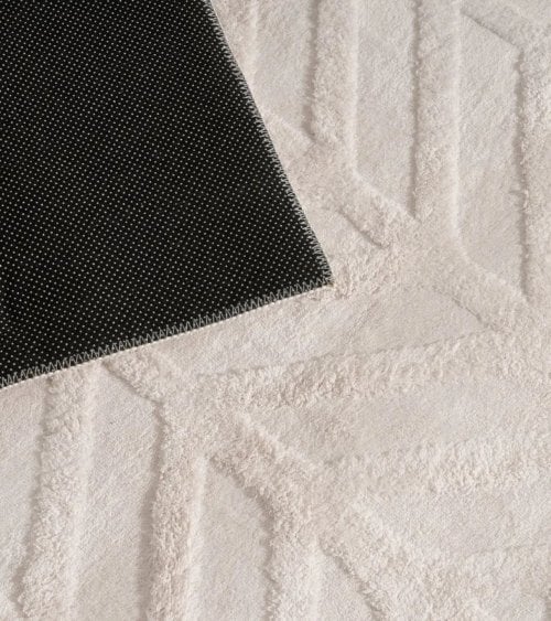 Alfombra Espigas Geométricas con Pelo Corto de Poliéster