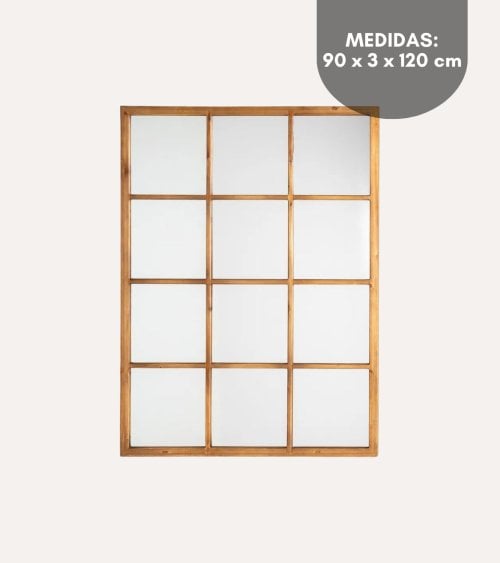 Espejo de Pie Cuadrículas de Madera de Abeto