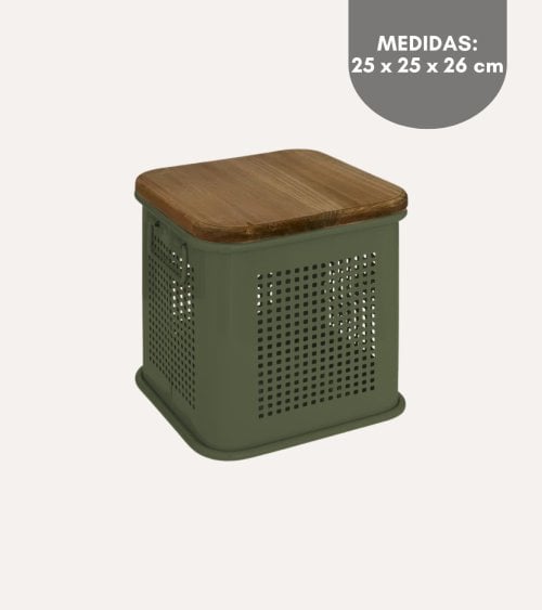 Baúl Decorativo Azae de Metal y Madera