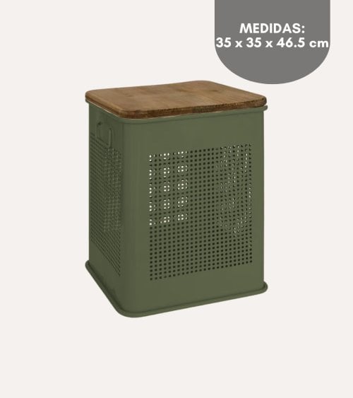 Baúl Decorativo Azae de Metal y Madera