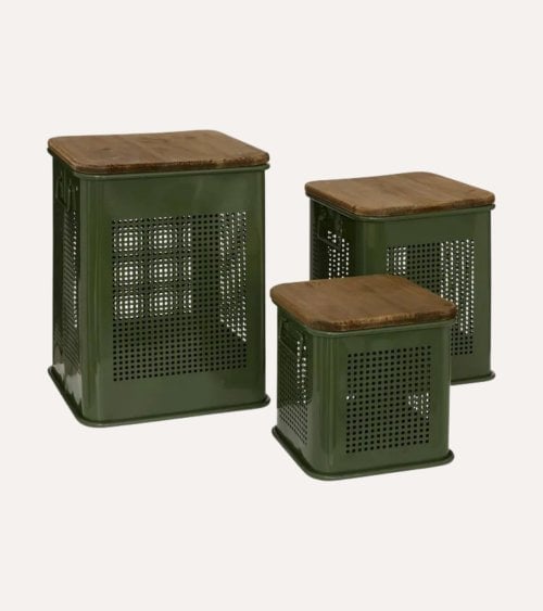 Baúl Decorativo Azae de Metal y Madera