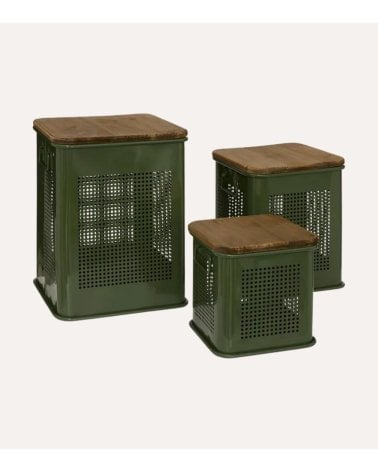 Baúl Decorativo Azae de Metal y Madera