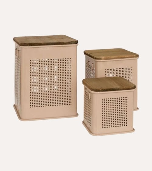 Baúl Decorativo Azae de Metal y Madera