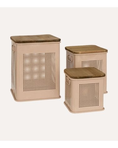 Baúl Decorativo Azae de Metal y Madera