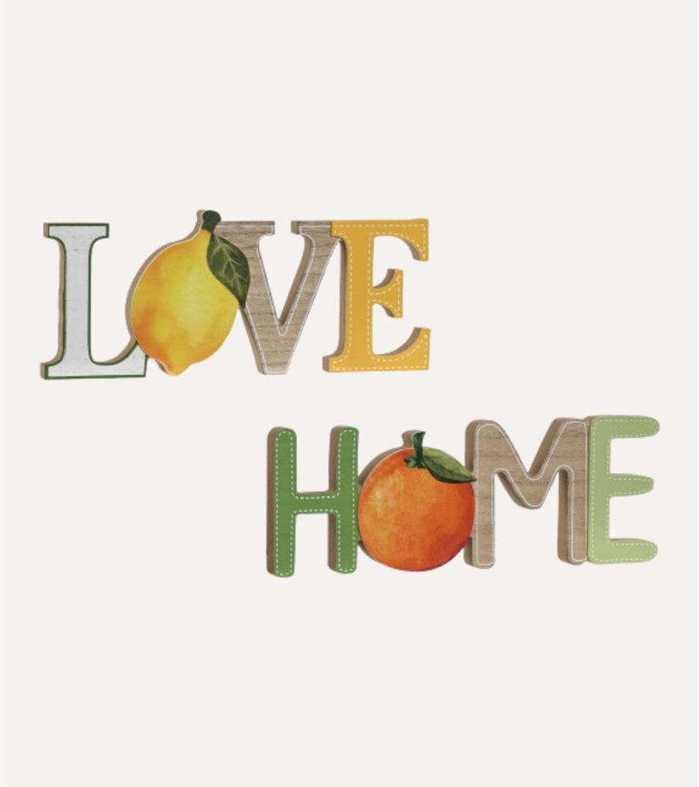 Letras Decorativas con Frutas de MDF