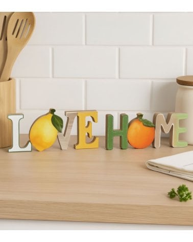 Letras Decorativas con Frutas de MDF