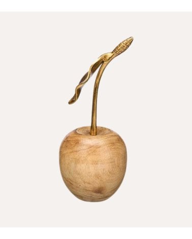Figura Decorativa de Cereza de Madera de Mango